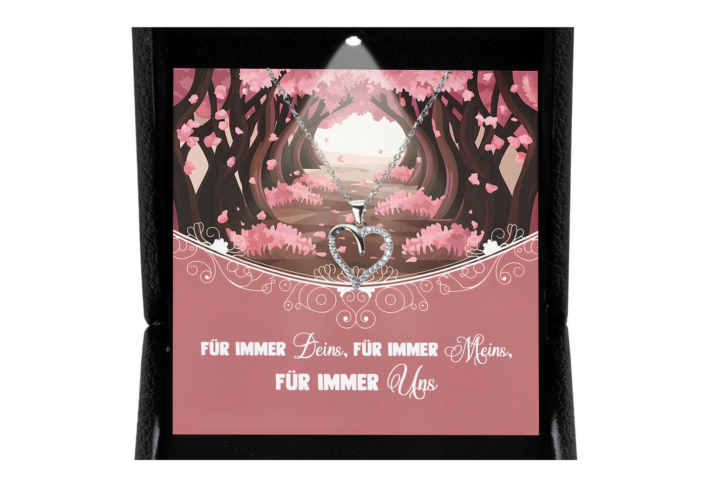 22Feels Schmuckset Frau Ich Liebe Dich Geschenk Schatz Jahrestag Herz Kette Hochzeitstag (inkl. Geschenktasche, Karte, Poliertuch, Beutel), Premium Licht Etui, Silber 925/000, Karte Made In Germany von 22Feels