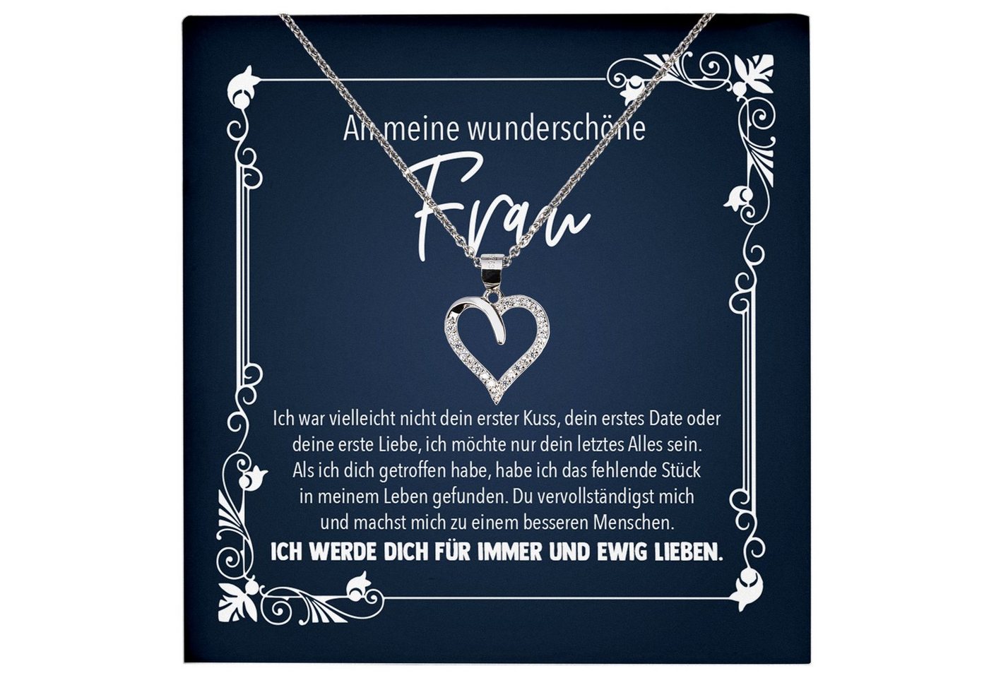 22Feels Schmuckset Frauen Geschenk Schmuck Hochzeitstag Jahrestag Valentinstag Halskette, Echt-Silber 925/000, Karte Made In Germany von 22Feels