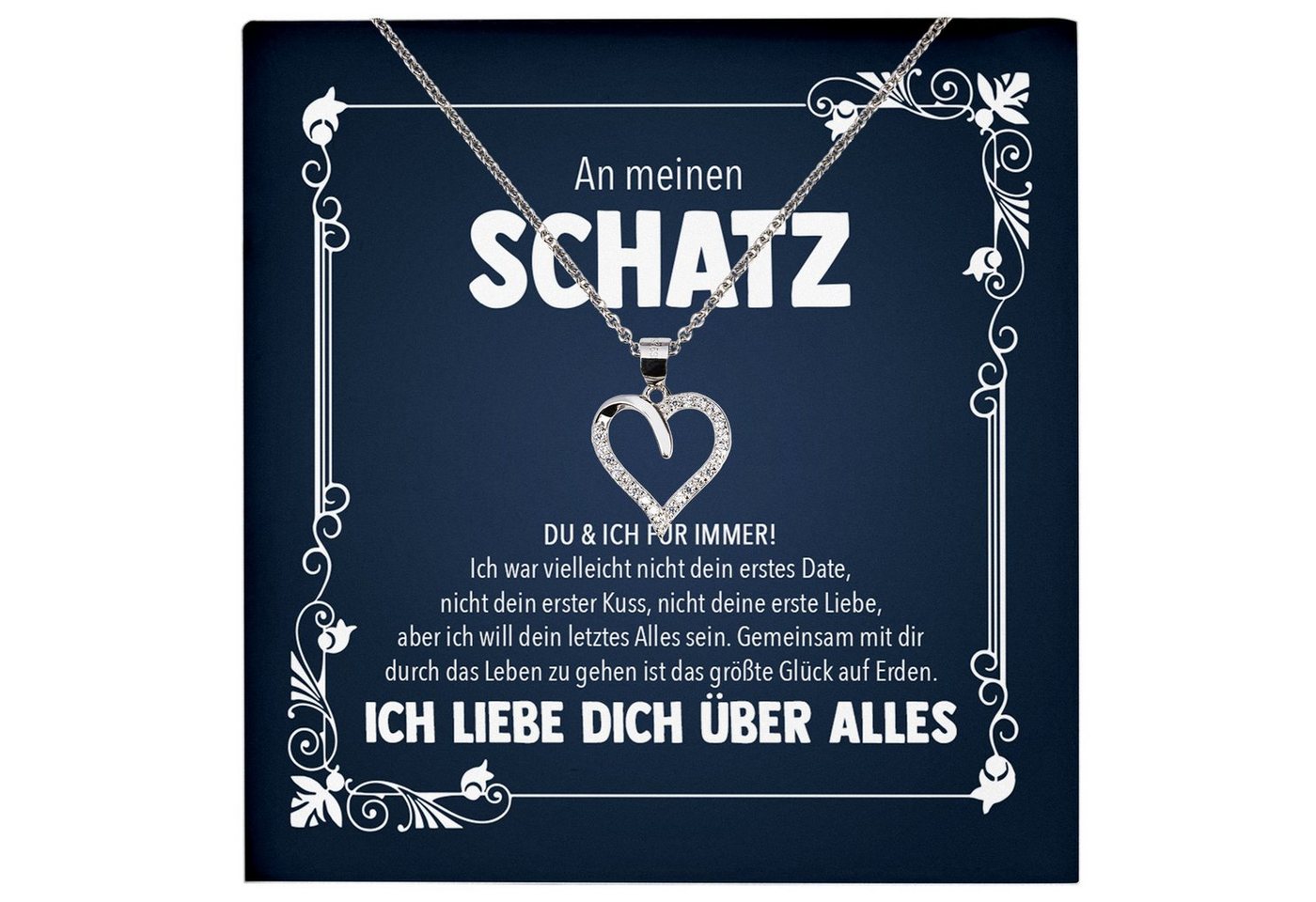 22Feels Schmuckset Frauen Geschenk Schmuck Hochzeitstag Jahrestag Valentinstag Halskette, Echt-Silber 925/000, Karte Made In Germany von 22Feels