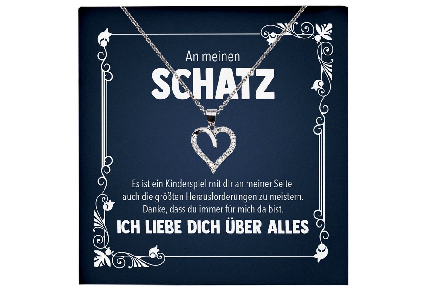 22Feels Schmuckset Frauen Geschenk Schmuck Hochzeitstag Jahrestag Valentinstag Halskette, Echt-Silber 925/000, Karte Made In Germany von 22Feels