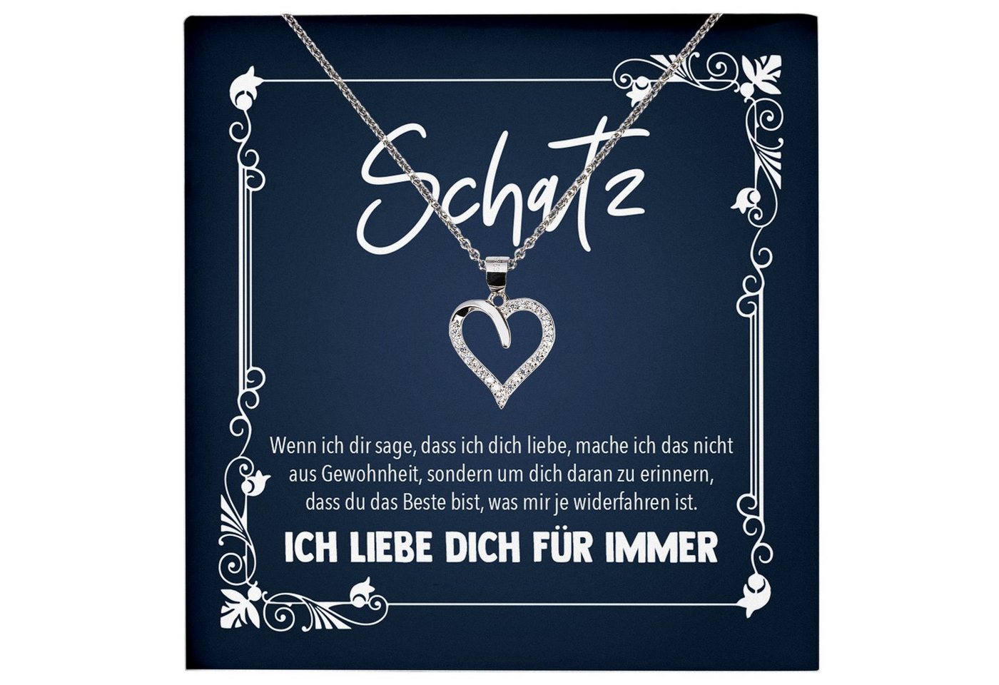 22Feels Schmuckset Frauen Geschenk Schmuck Hochzeitstag Jahrestag Valentinstag Halskette, Echt-Silber 925/000, Karte Made In Germany von 22Feels