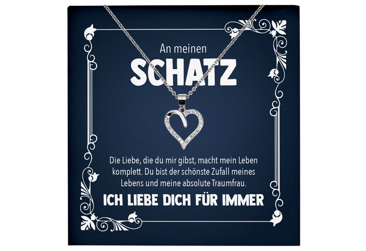 22Feels Schmuckset Frauen Geschenk Schmuck Hochzeitstag Jahrestag Valentinstag Halskette, Echt-Silber 925/000, Karte Made In Germany von 22Feels