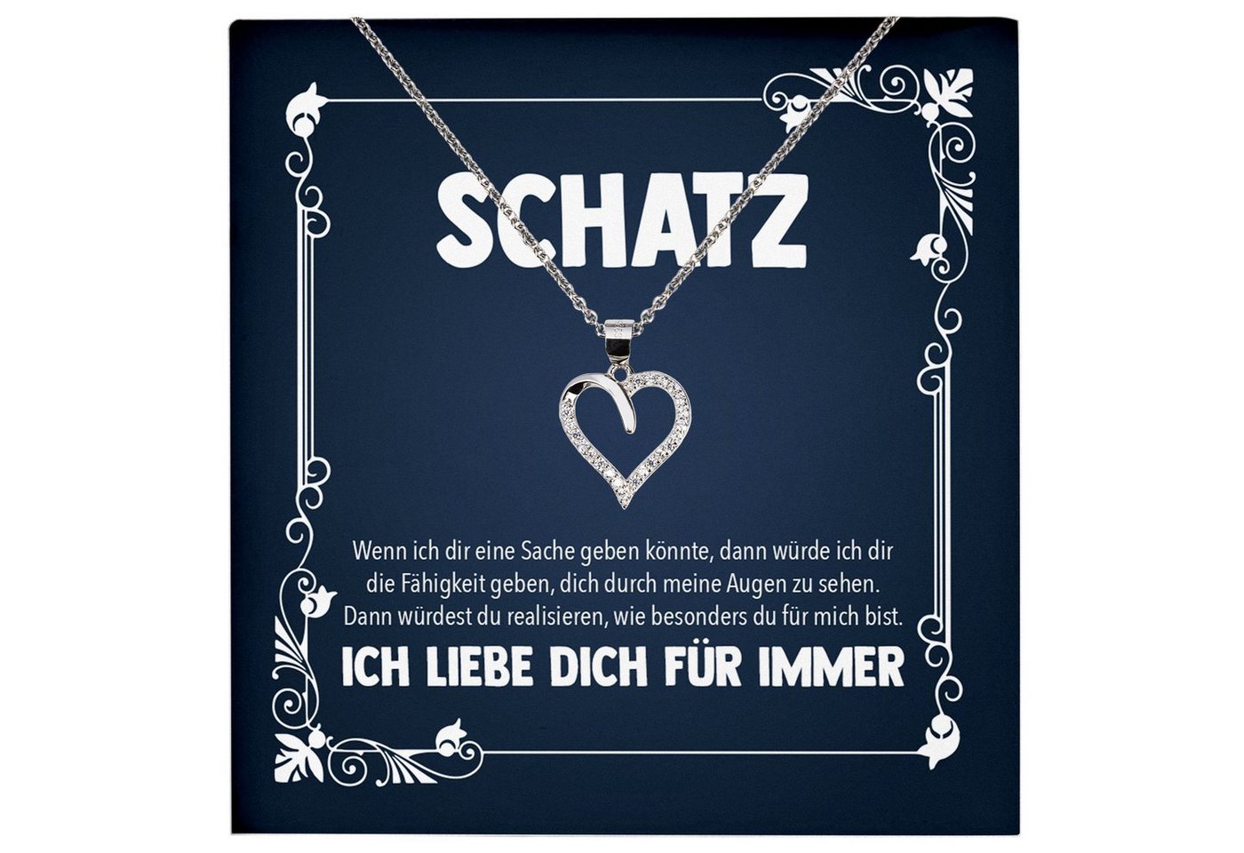 22Feels Schmuckset Frauen Geschenk Schmuck Hochzeitstag Jahrestag Valentinstag Halskette, Echt-Silber 925/000, Karte Made In Germany von 22Feels