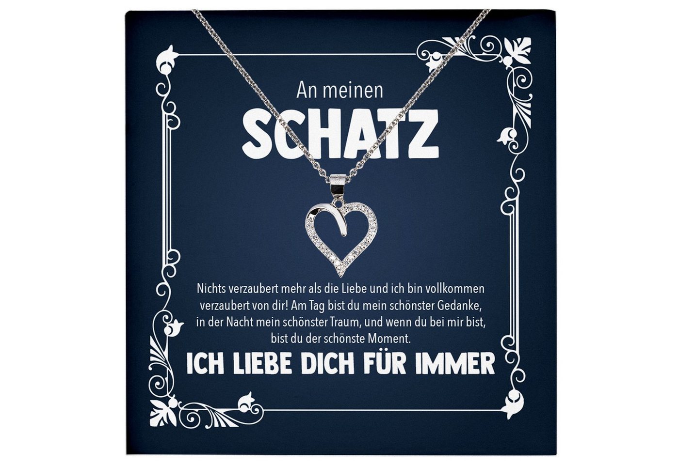 22Feels Schmuckset Frauen Geschenk Schmuck Hochzeitstag Jahrestag Valentinstag Halskette, Echt-Silber 925/000, Karte Made In Germany von 22Feels