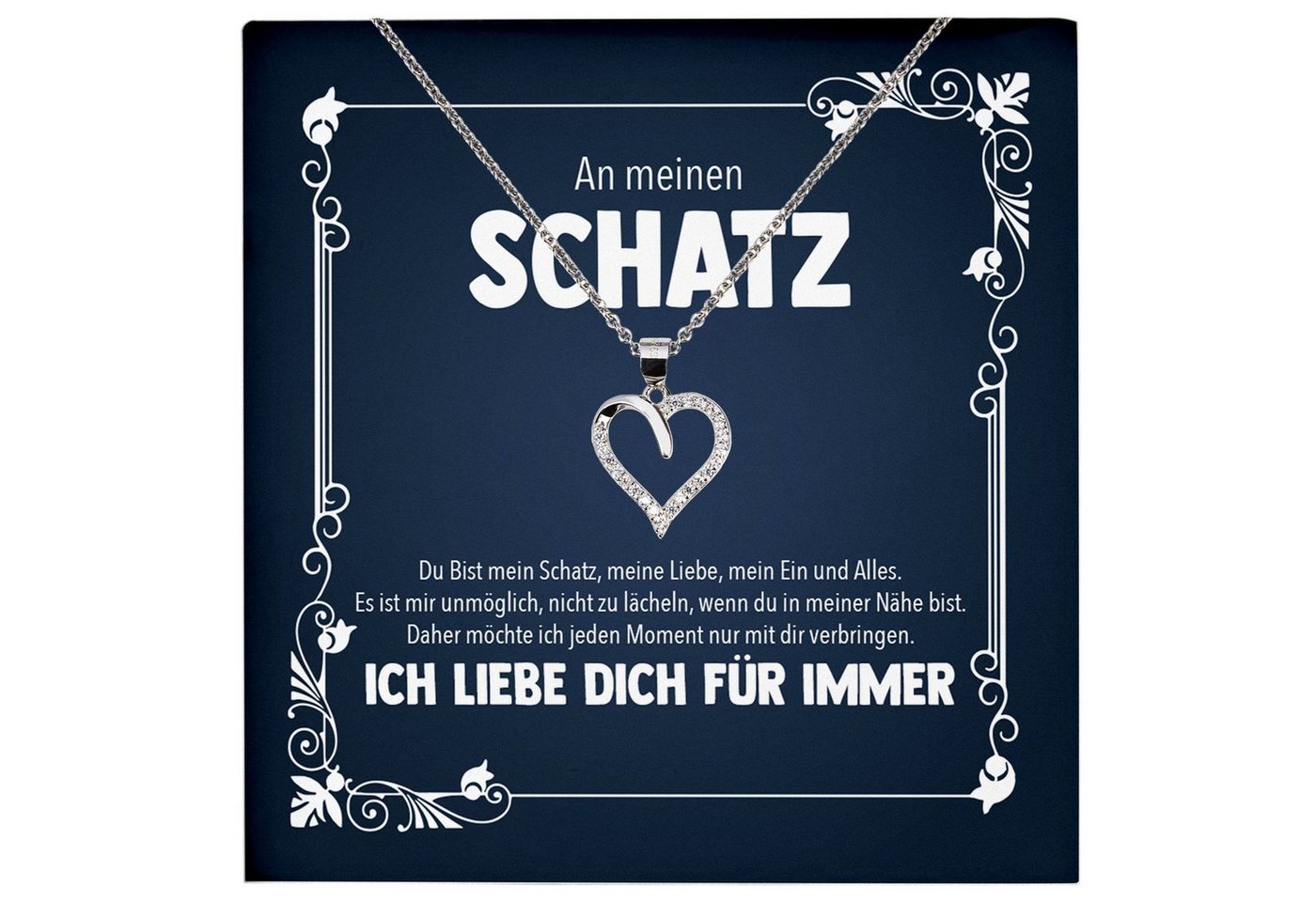 22Feels Schmuckset Frauen Geschenk Schmuck Hochzeitstag Jahrestag Valentinstag Halskette, Echt-Silber 925/000, Karte Made In Germany von 22Feels