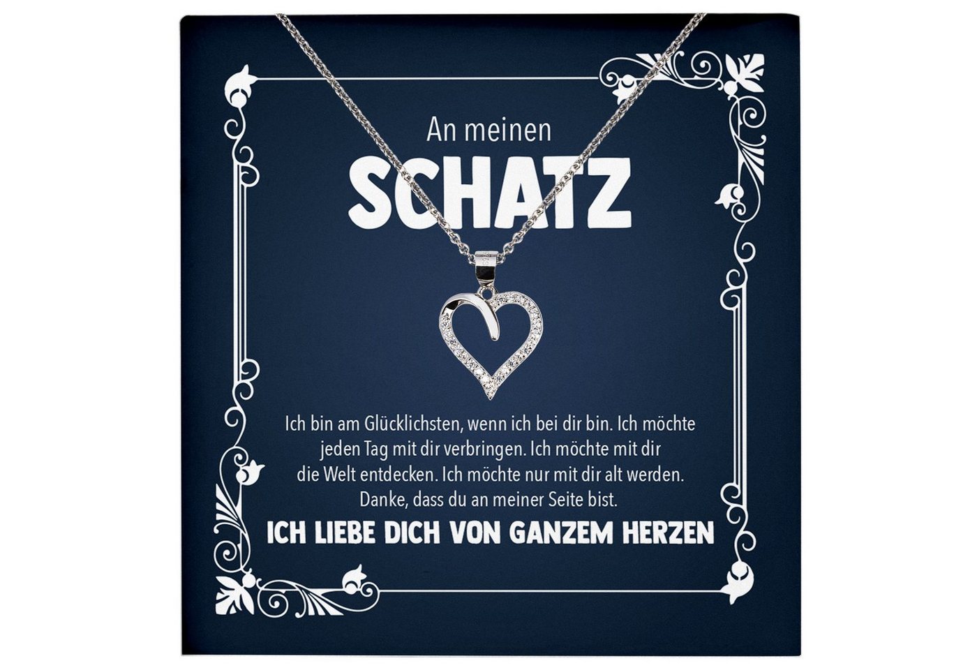 22Feels Schmuckset Frauen Halskette Schmuckgeschenk Hochzeitstag Jahrestag Valentinstag, Echt-Silber 925/000, Karte Made In Germany von 22Feels