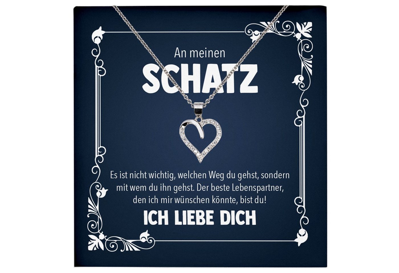 22Feels Schmuckset Frauen Halskette Schmuckgeschenk Hochzeitstag Jahrestag Valentinstag, Echt-Silber 925/000, Karte Made In Germany von 22Feels