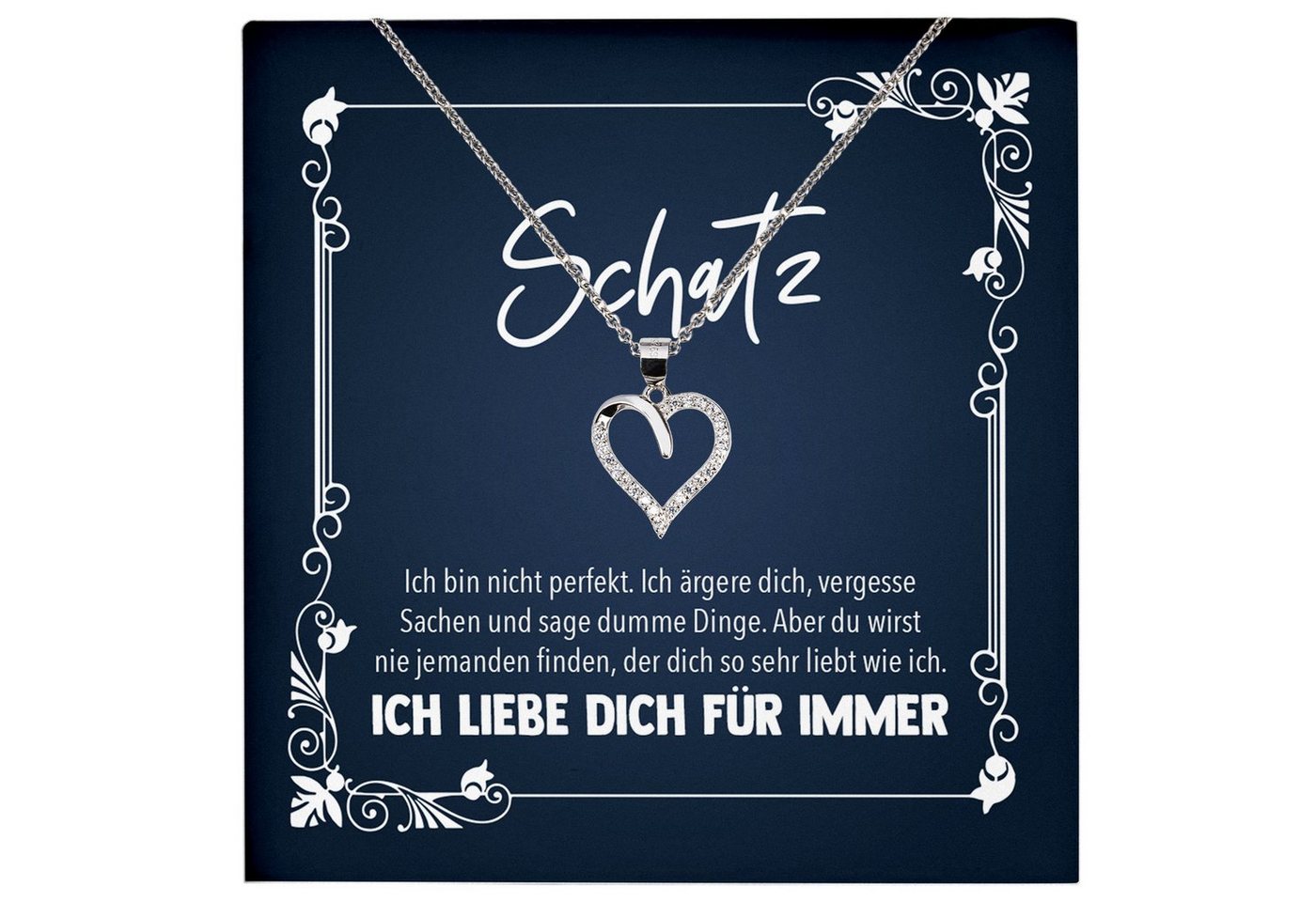 22Feels Schmuckset Frauen Halskette Schmuckgeschenk Hochzeitstag Jahrestag Valentinstag, Echt-Silber 925/000, Karte Made In Germany von 22Feels