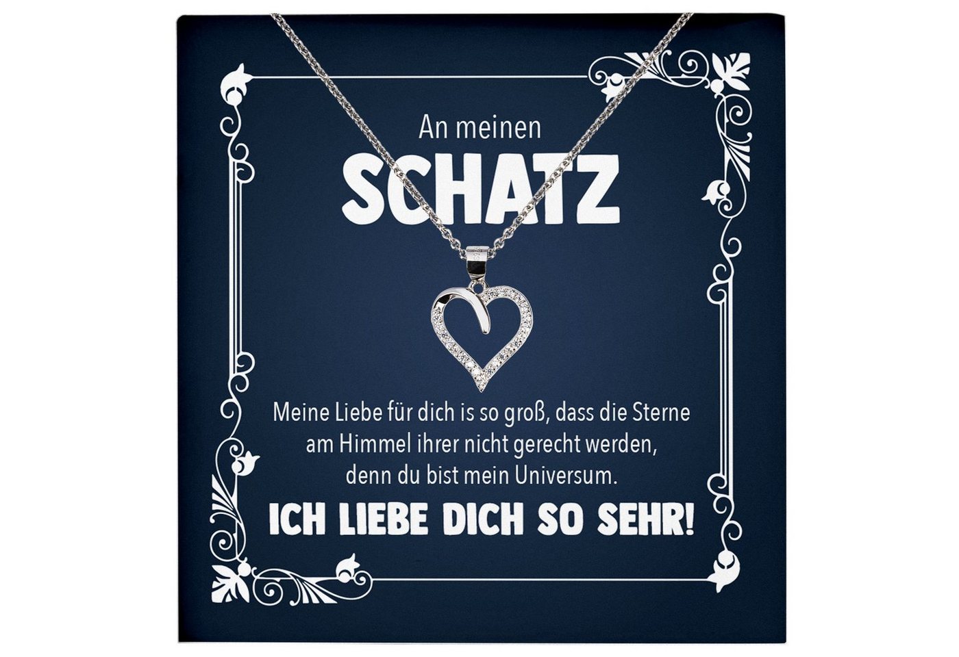 22Feels Schmuckset Frauen Halskette Schmuckgeschenk Hochzeitstag Jahrestag Valentinstag, Echt-Silber 925/000, Karte Made In Germany von 22Feels