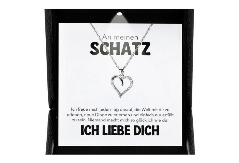 22Feels Schmuckset Frauen Ich Liebe Dich Geschenk Schatz Herz Halskette Damen Schmuck (inkl. Geschenktasche, Karte, Poliertuch, Beutel), Premium Licht Etui, Silber 925/000, Karte Made In Germany von 22Feels