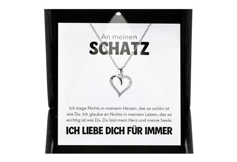 22Feels Schmuckset Frauen Ich Liebe Dich Geschenk Schatz Herz Halskette Damen Schmuck (inkl. Geschenktasche, Karte, Poliertuch, Beutel), Premium Licht Etui, Silber 925/000, Karte Made In Germany von 22Feels