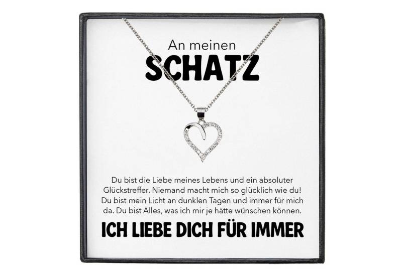 22Feels Schmuckset Frauen Ich Liebe Dich Geschenk Schatz Herz Halskette Damen Schmuck (inkl. Geschenktasche, Karte, Poliertuch, Beutel), Silber 925/000, Karte Made In Germany von 22Feels
