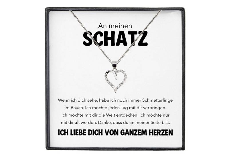 22Feels Schmuckset Frauen Ich Liebe Dich Geschenk Schatz Herz Halskette Damen Schmuck (inkl. Geschenktasche, Karte, Poliertuch, Beutel), Silber 925/000, Karte Made In Germany von 22Feels