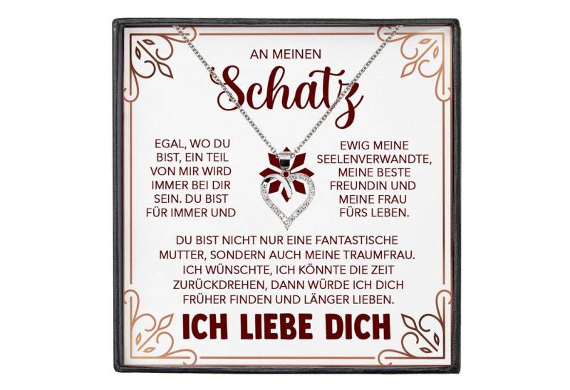 22Feels Schmuckset Frauen Ich Liebe Dich Geschenk Schatz Herz Halskette Damen Schmuck (inkl. Geschenktasche, Karte, Poliertuch, Beutel), Silber 925/000, Karte Made In Germany von 22Feels