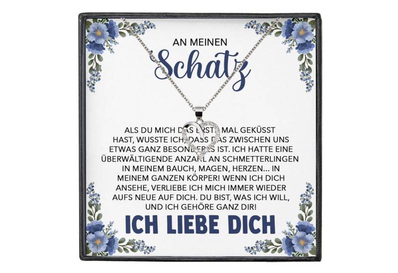 22Feels Schmuckset Frauen Ich Liebe Dich Geschenk Schatz Herz Halskette Damen Schmuck (inkl. Geschenktasche, Karte, Poliertuch, Beutel), Silber 925/000, Karte Made In Germany von 22Feels