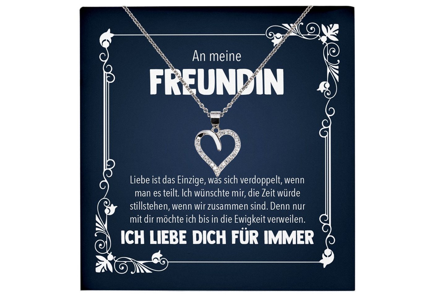 22Feels Schmuckset Freundin Geschenk Jahrestag Frauen Schmuck Valentinstag Halskette Herz, Echt-Silber 925/000, Karte Made In Germany von 22Feels