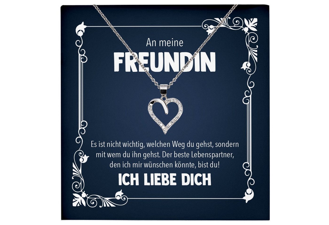 22Feels Schmuckset Freundin Geschenk Jahrestag Frauen Schmuck Valentinstag Halskette Herz, Echt-Silber 925/000, Karte Made In Germany von 22Feels