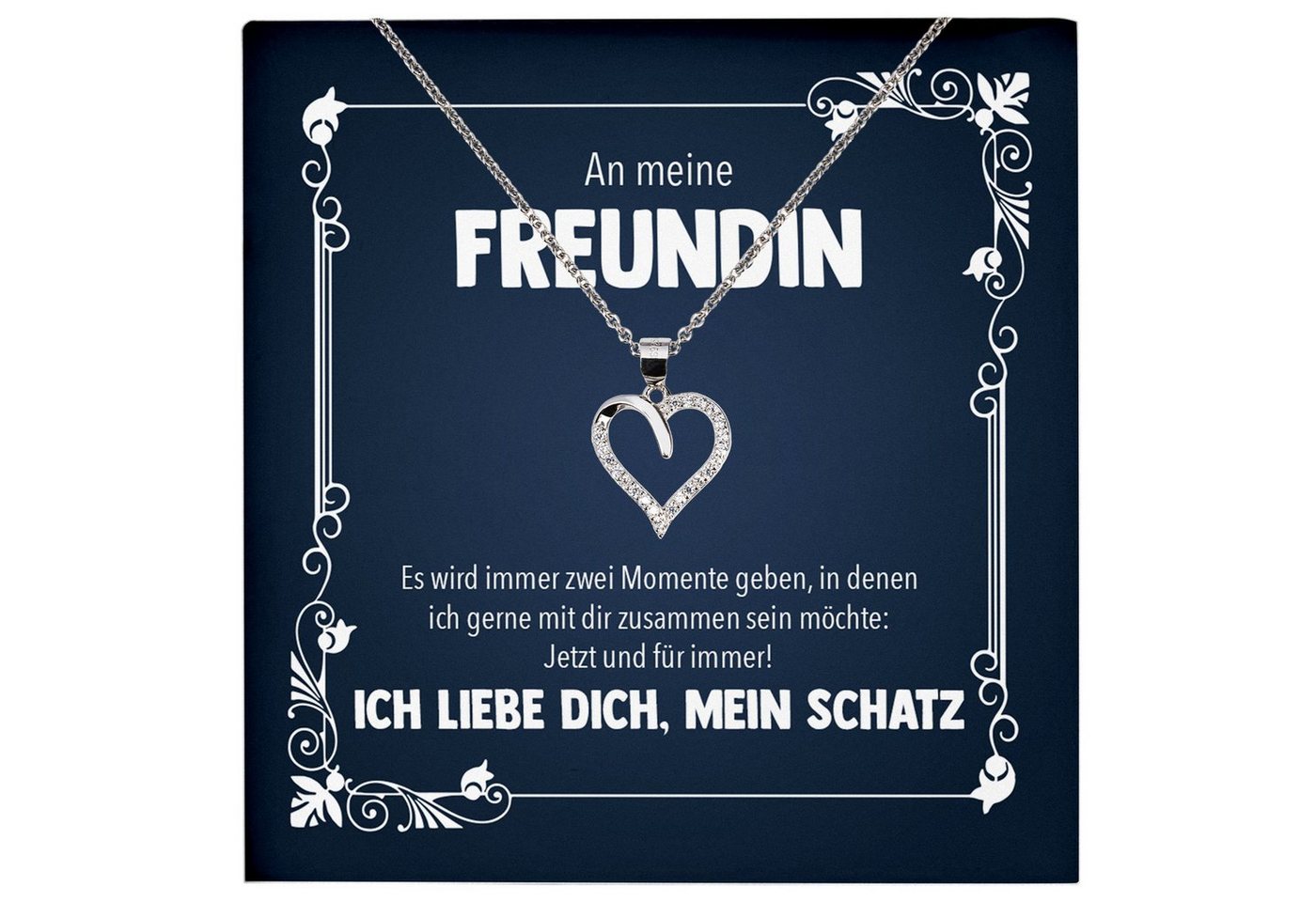 22Feels Schmuckset Freundin Geschenk Jahrestag Frauen Schmuck Valentinstag Halskette Herz, Echt-Silber 925/000, Karte Made In Germany von 22Feels