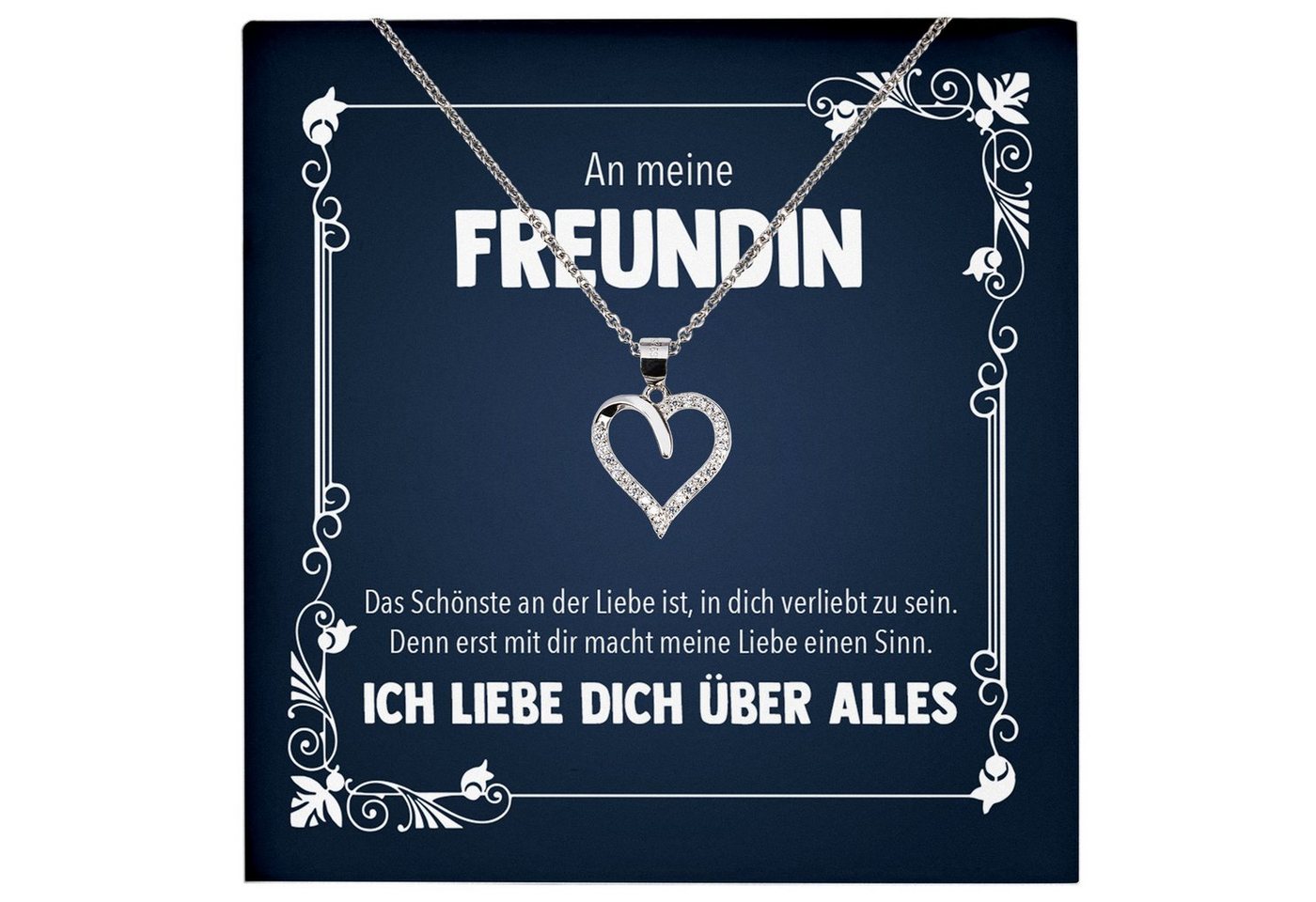 22Feels Schmuckset Freundin Geschenk Jahrestag Frauen Schmuck Valentinstag Halskette Herz, Echt-Silber 925/000, Karte Made In Germany von 22Feels