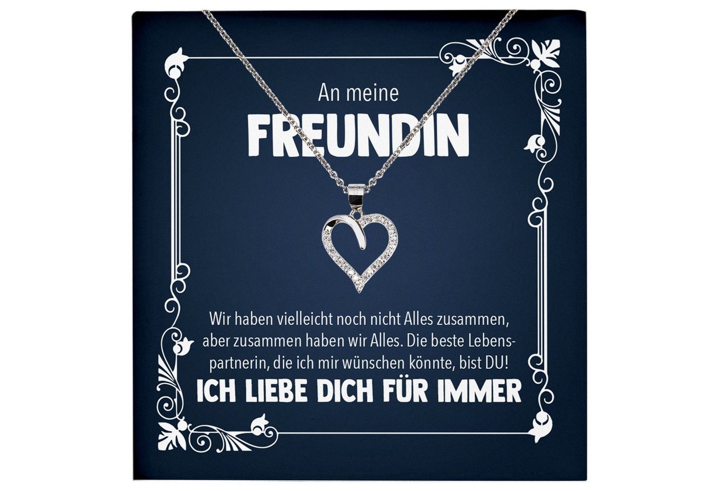 22Feels Schmuckset Freundin Geschenk Jahrestag Frauen Schmuck Valentinstag Halskette Herz, Echt-Silber 925/000, Karte Made In Germany von 22Feels