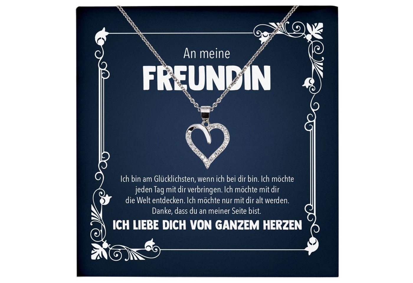 22Feels Schmuckset Freundin Geschenk Jahrestag Frauen Schmuck Valentinstag Halskette Herz, Echt-Silber 925/000, Karte Made In Germany von 22Feels