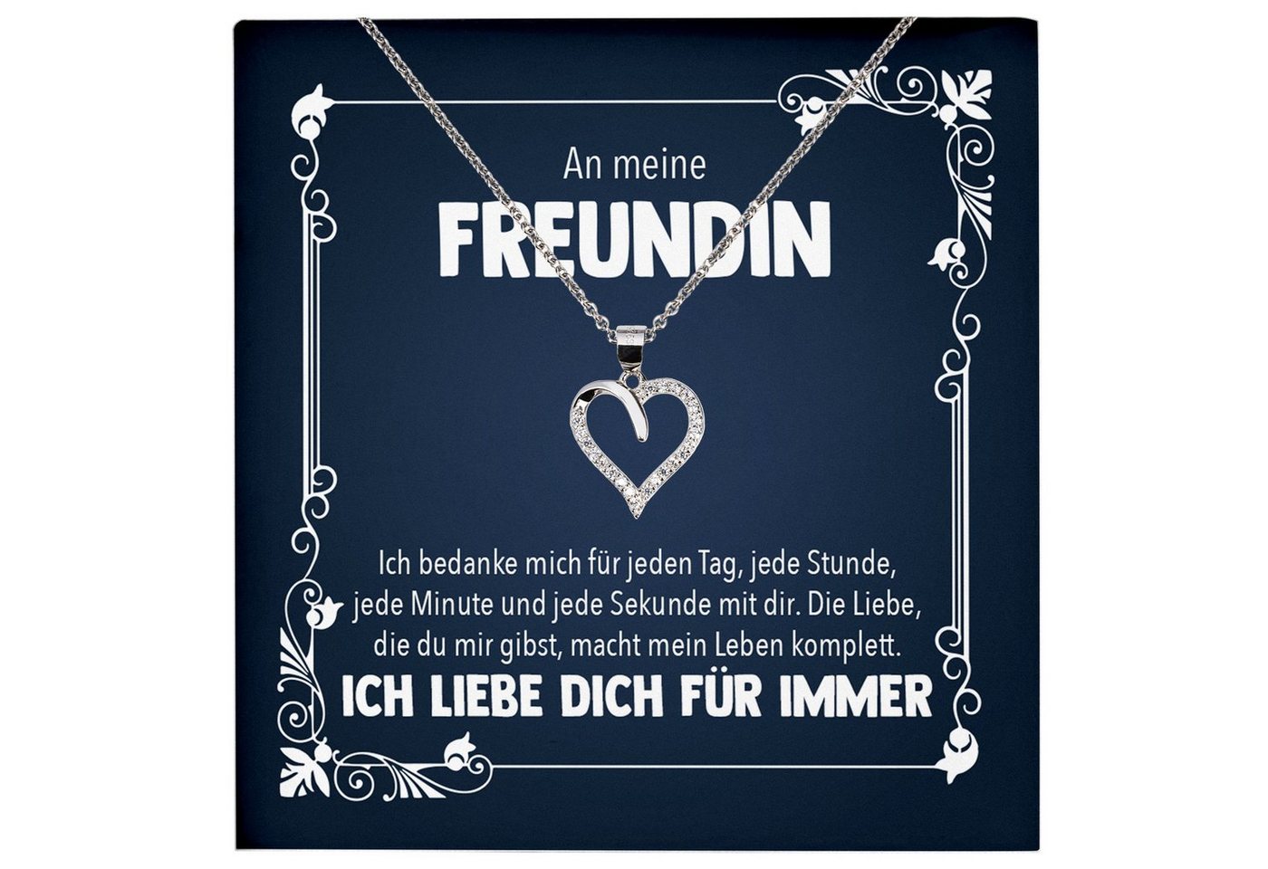 22Feels Schmuckset Freundin Geschenk Jahrestag Frauen Schmuck Valentinstag Halskette Herz, Echt-Silber 925/000, Karte Made In Germany von 22Feels