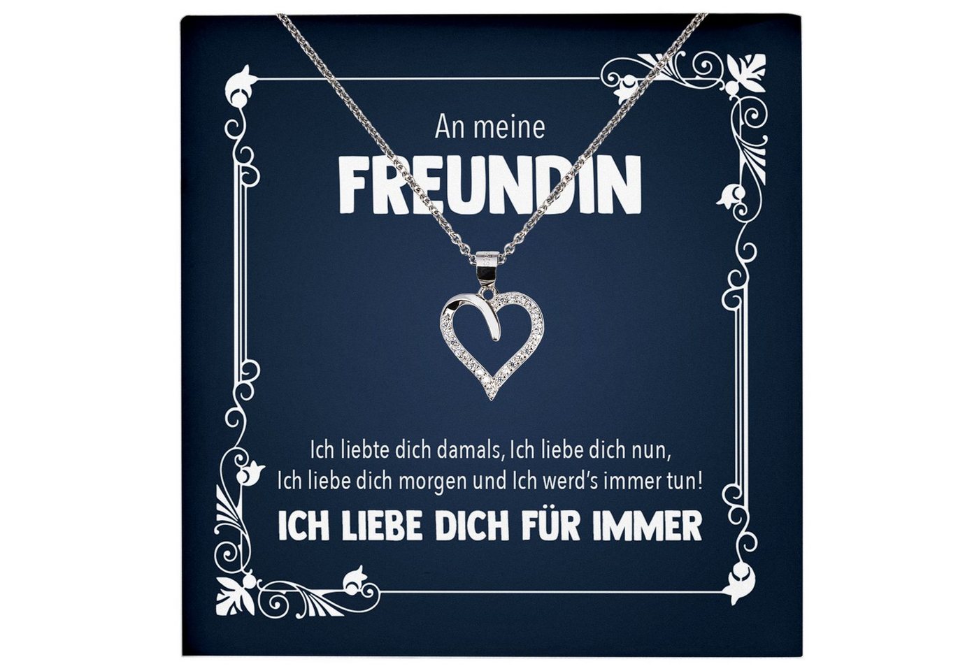 22Feels Schmuckset Freundin Geschenk Jahrestag Frauen Schmuck Valentinstag Halskette Herz, Echt-Silber 925/000, Karte Made In Germany von 22Feels