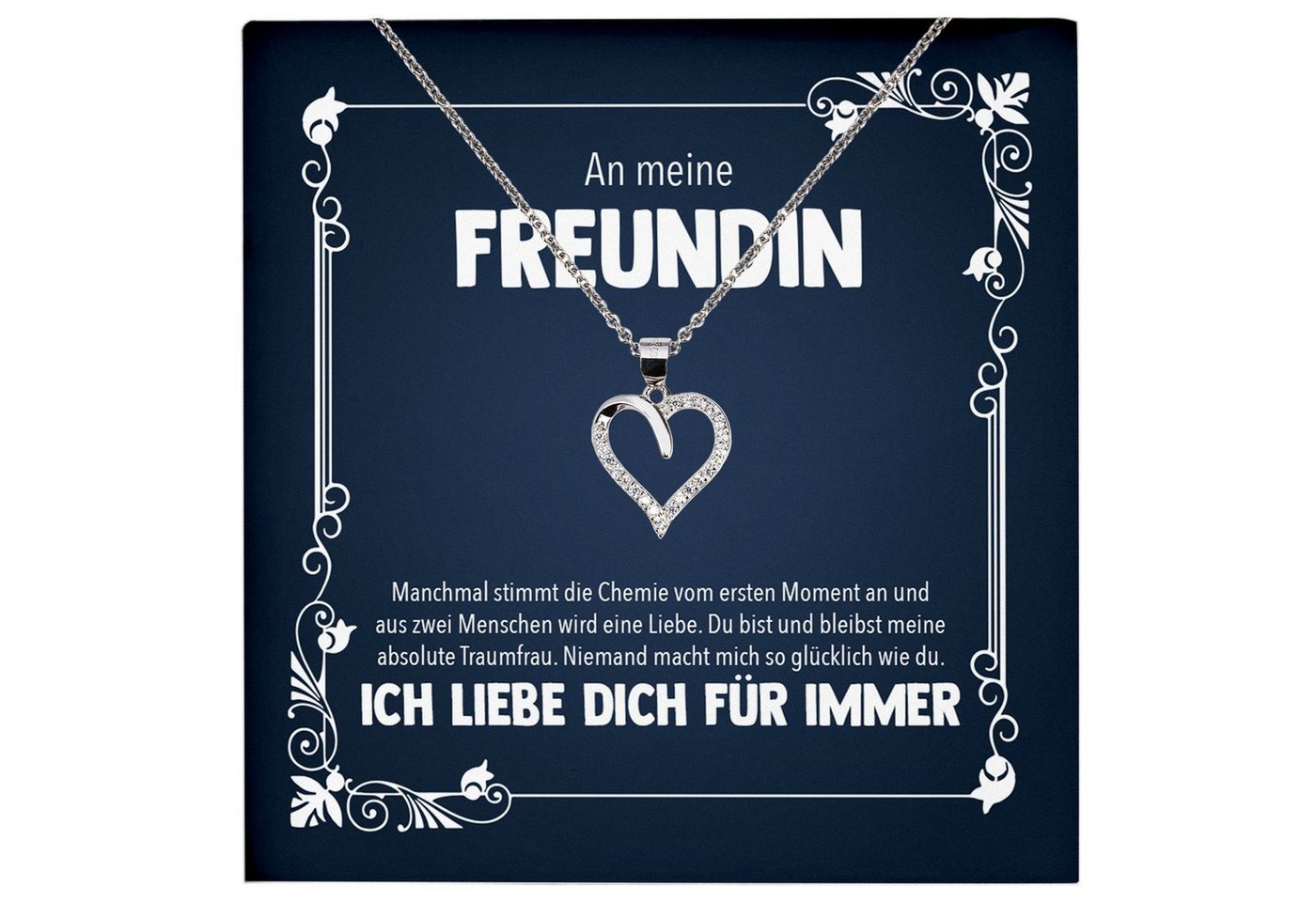 22Feels Schmuckset Freundin Geschenk Jahrestag Frauen Schmuck Valentinstag Halskette Herz, Echt-Silber 925/000, Karte Made In Germany von 22Feels