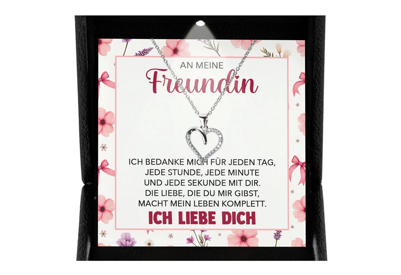 22Feels Schmuckset Freundin Jahrestag Geschenk Ich Liebe Dich Kette Valentinstag Frauen (inkl. Geschenktasche, Karte, Poliertuch, Beutel), Premium Licht Etui, Silber 925/000, Karte Made In Germany von 22Feels