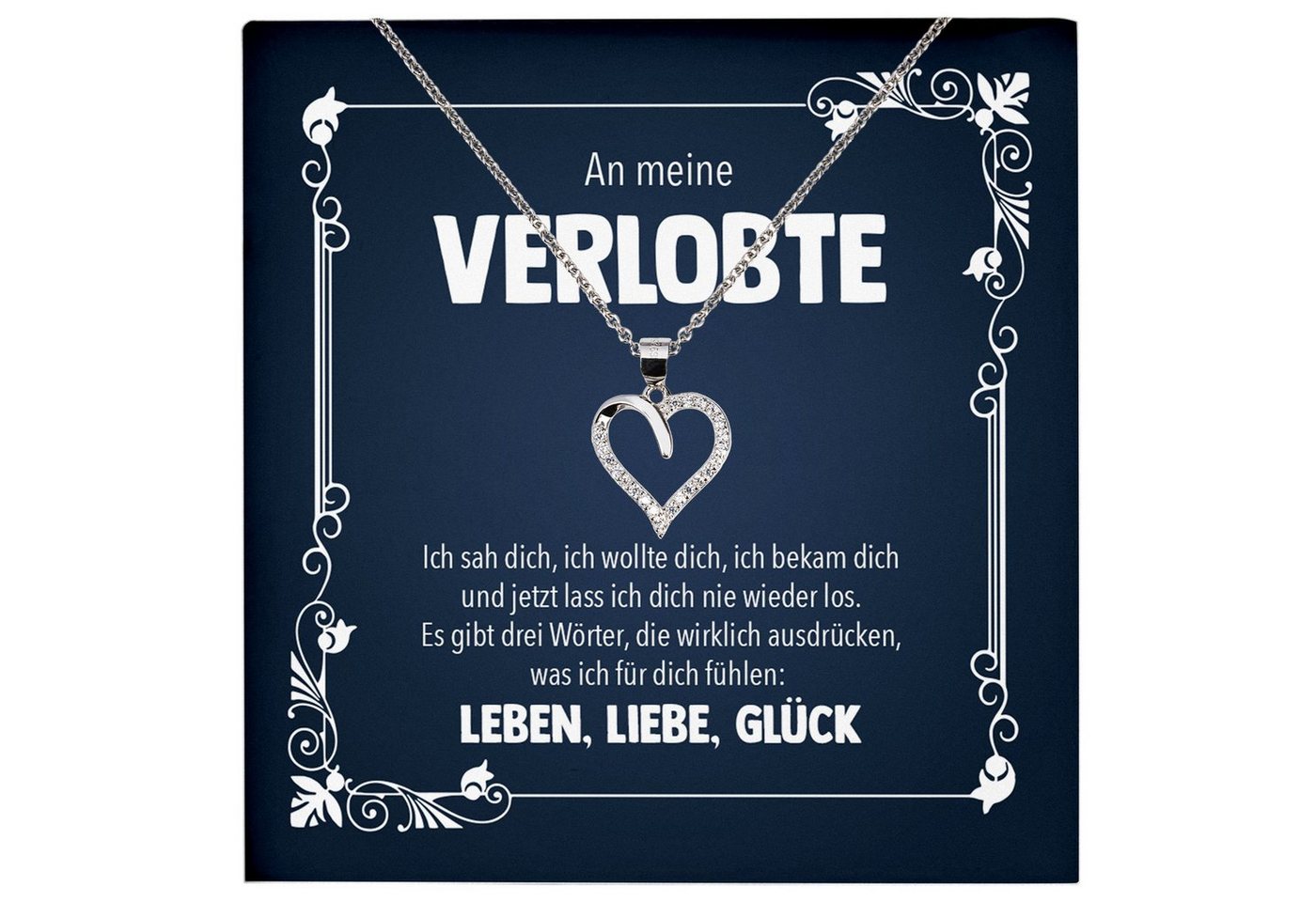 22Feels Schmuckset Frisch Verlobte Geschenk Frauen Schmuck Halskette Valentinstag Herz, Echt-Silber 925/000, Karte Made In Germany von 22Feels