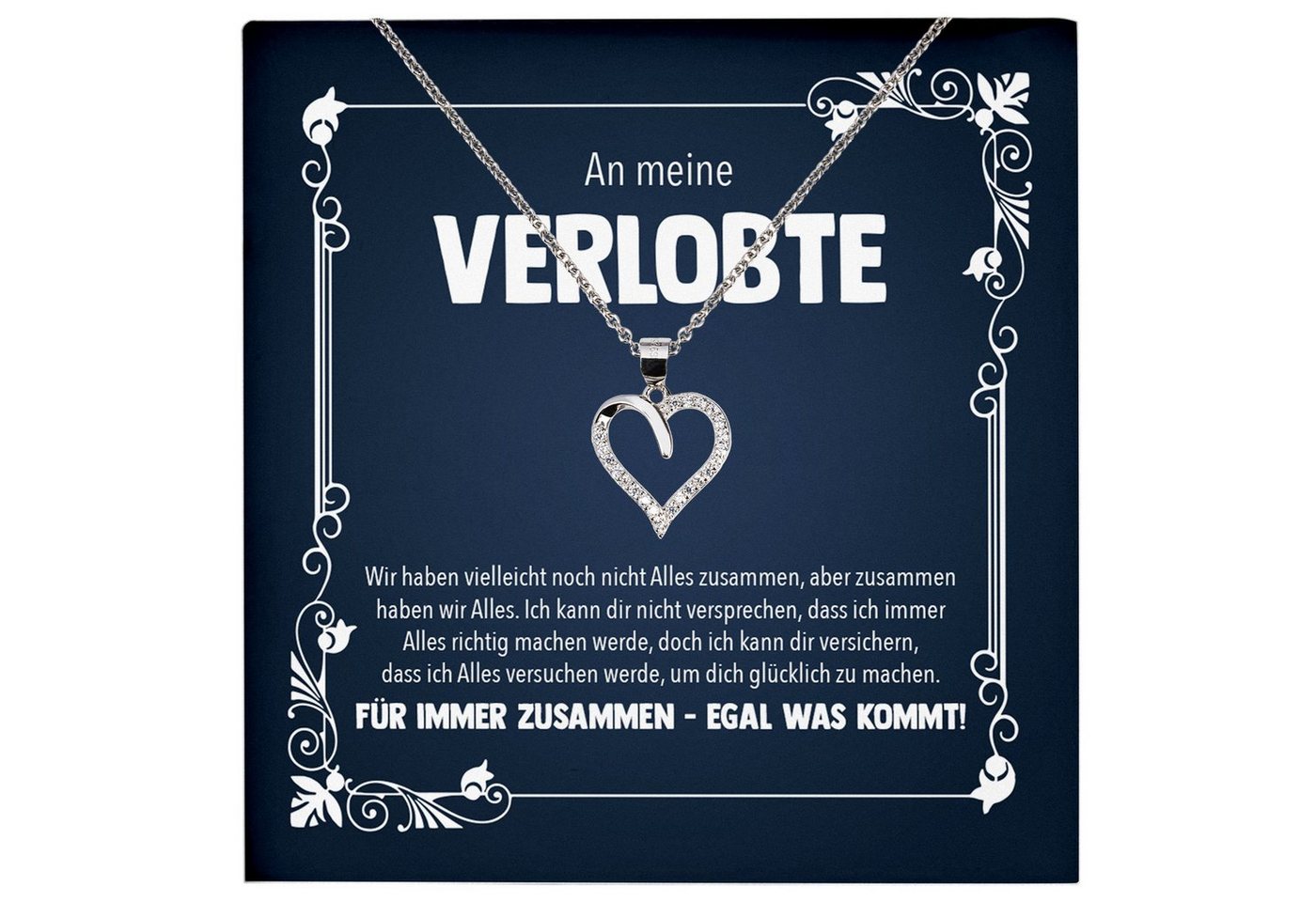 22Feels Schmuckset Frisch Verlobte Geschenk Frauen Schmuck Halskette Valentinstag Herz, Echt-Silber 925/000, Karte Made In Germany von 22Feels