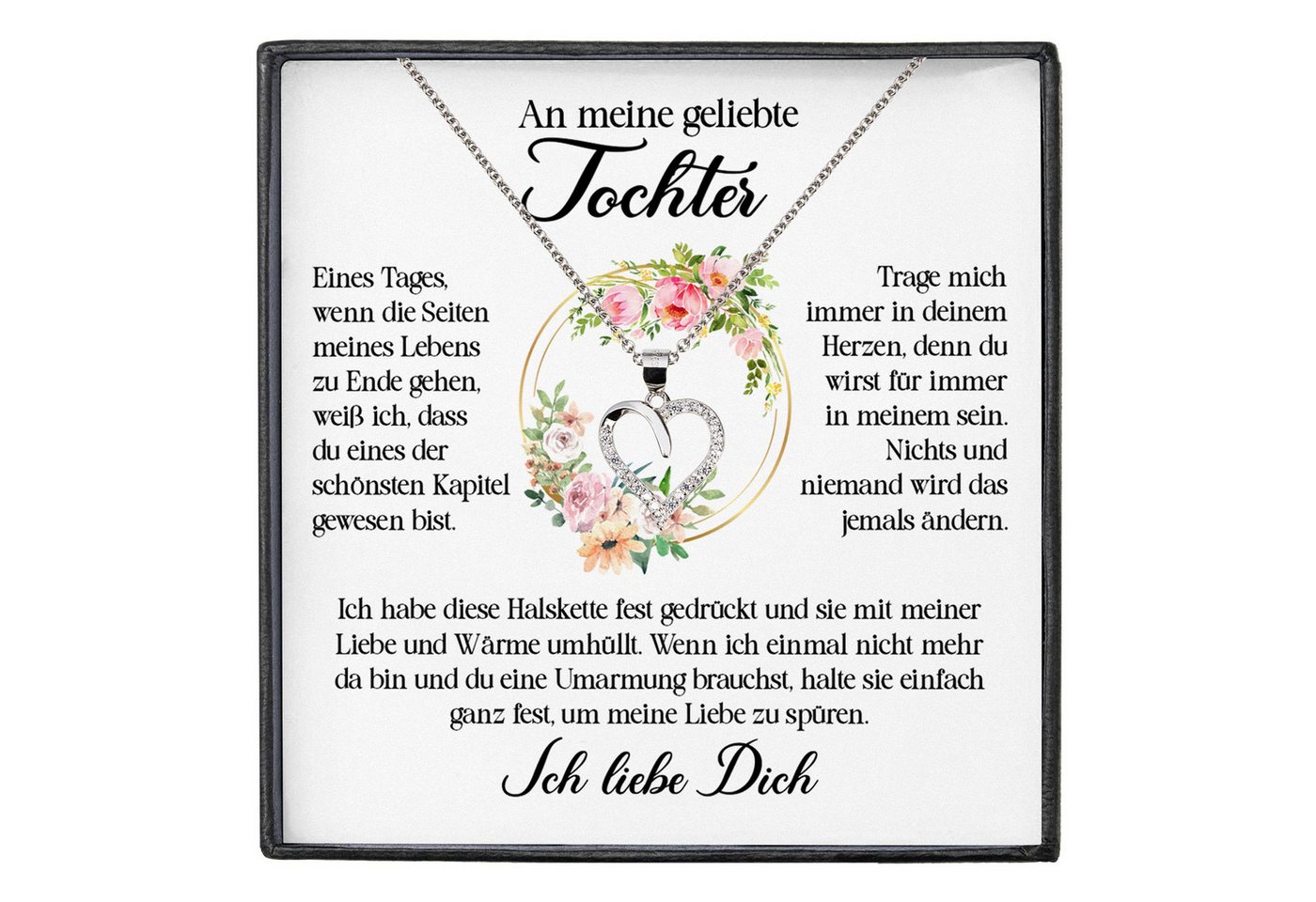 22Feels Schmuckset Geliebte Tochter Geschenk Mädchen Frauen Schmuck Halskette Abitur (inkl. Geschenktasche, Karte, Poliertuch, Beutel), Echt-Silber 925/000, Karte Made In Germany von 22Feels