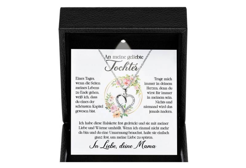 22Feels Schmuckset Geliebte Tochter Geschenk v. Mama Mädchen Frauen Schmuck Halskette Abi (Geschenkset), Silber 925/000, Geschenkset Made In Germany, Premium Licht Etui von 22Feels