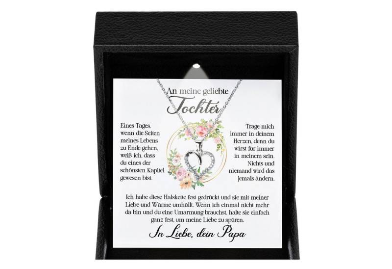 22Feels Schmuckset Geliebte Tochter Geschenk v. Papa Mädchen Frauen Schmuck Halskette Abi (Geschenkset), Silber 925/000, Geschenkset Made In Germany, Premium Licht Etui von 22Feels