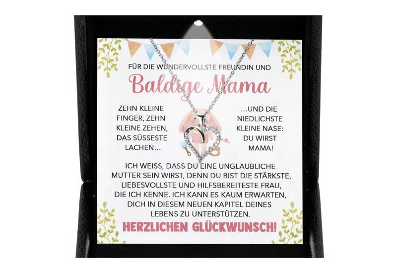 22Feels Schmuckset Geschenk für schwangere Freundin Babyparty Babyshower Mom To Be (inkl. Geschenktasche, Karte, Poliertuch, Beutel), Premium Licht Etui, Silber 925/000, Karte Made In Germany von 22Feels