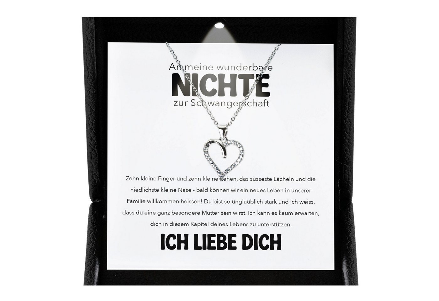 22Feels Schmuckset Geschenk für schwangere Nichte Babyparty Werdende Mama Mom To Be (inkl. Geschenktasche, Karte, Poliertuch, Beutel), Premium Licht Etui, Silber 925/000, Karte Made In Germany von 22Feels