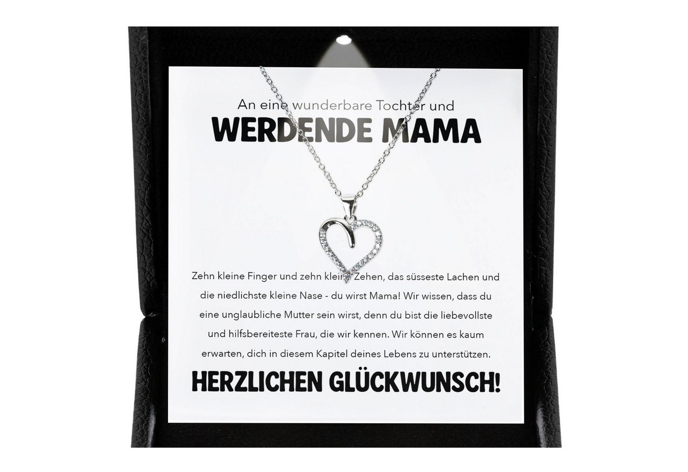 22Feels Schmuckset Geschenk für schwangere Tochter Babyparty Babyshower Mom To Be Werdend (inkl. Geschenktasche, Karte, Poliertuch, Beutel), Premium Licht Etui, Silber 925/000, Karte Made In Germany von 22Feels