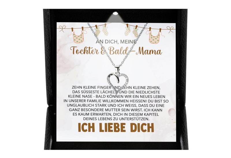 22Feels Schmuckset Geschenk für schwangere Tochter Babyparty Babyshower Mom To Be Werdend (inkl. Geschenktasche, Karte, Poliertuch, Beutel), Premium Licht Etui, Silber 925/000, Karte Made In Germany von 22Feels