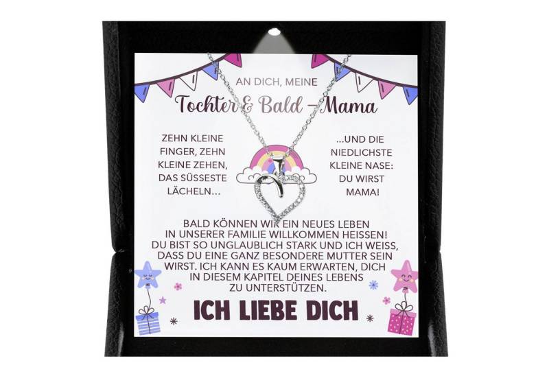 22Feels Schmuckset Geschenk für schwangere Tochter Babyparty Werdende Mama Mom To Be (inkl. Geschenktasche, Karte, Poliertuch, Beutel), Premium Licht Etui, Silber 925/000, Karte Made In Germany von 22Feels
