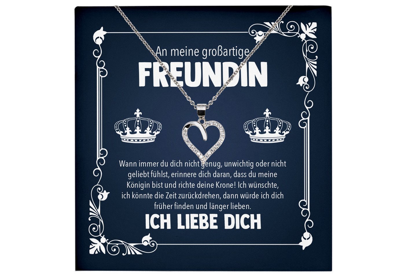 22Feels Schmuckset Großartige Freundin Geschenk Valentinstag Ich Liebe Dich Frauen Herz (inkl. Geschenktasche, Karte, Poliertuch, Beutel), Echt-Silber 925/000, Karte Made In Germany von 22Feels