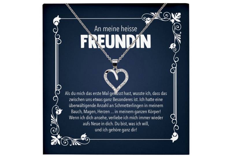 22Feels Schmuckset Heisse Freundin Geschenk Valentinstag Ich Liebe Dich Frauen Halskette (inkl. Geschenktasche, Karte, Poliertuch, Beutel), Echt-Silber 925/000, Karte Made In Germany von 22Feels