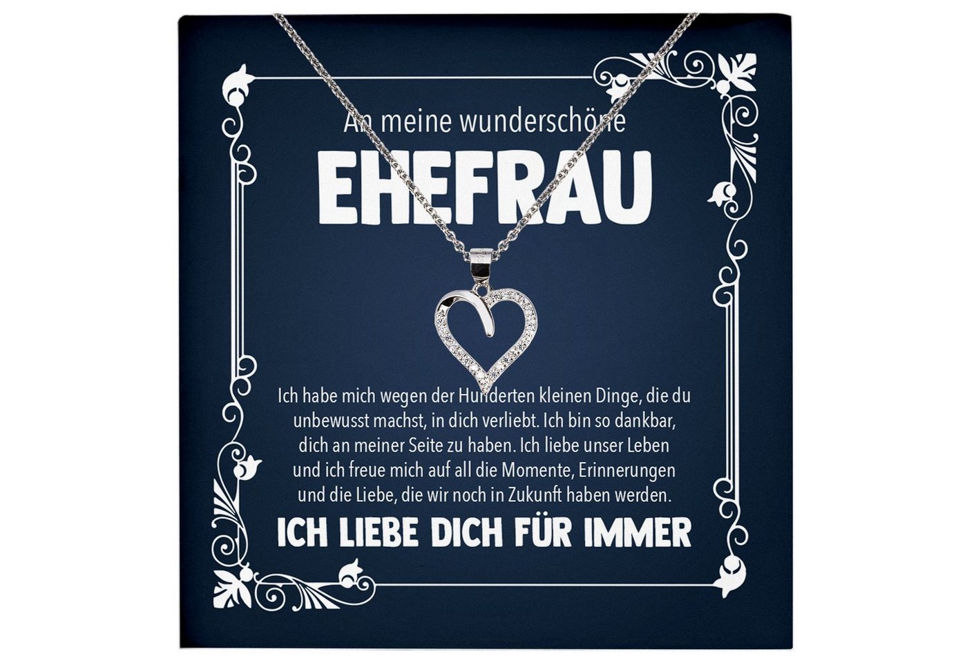 22Feels Schmuckset Hochzeitstag Geschenk Ehefrau Schmuck Valentinstag Halskette Geburtsta, Echt-Silber 925/000, Karte Made In Germany von 22Feels