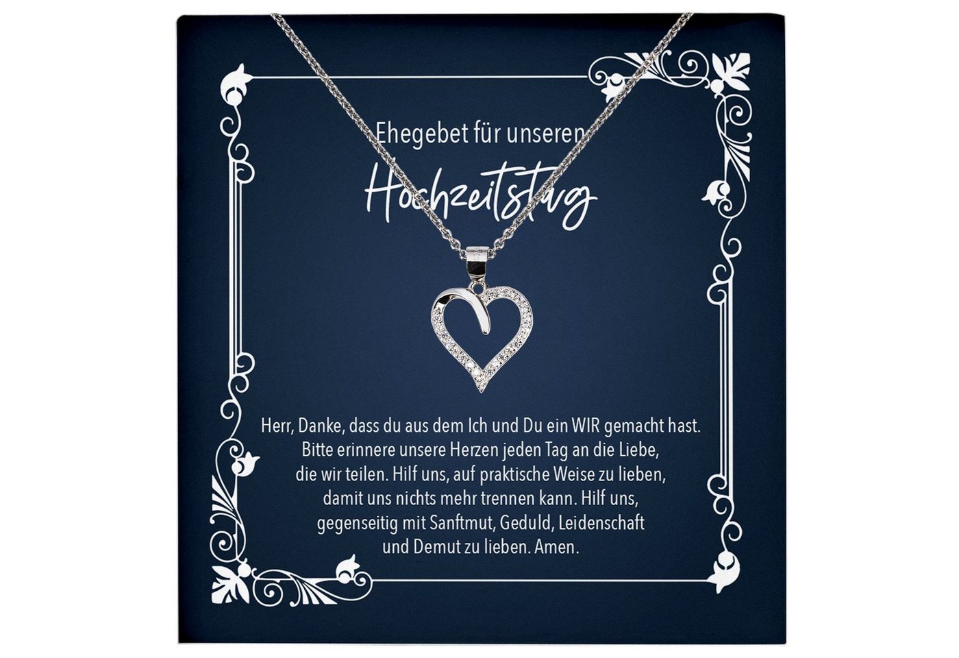 22Feels Schmuckset Hochzeitstag Geschenk Ehefrau Schmuck Valentinstag Halskette Geburtsta, Echt-Silber 925/000, Karte Made In Germany von 22Feels