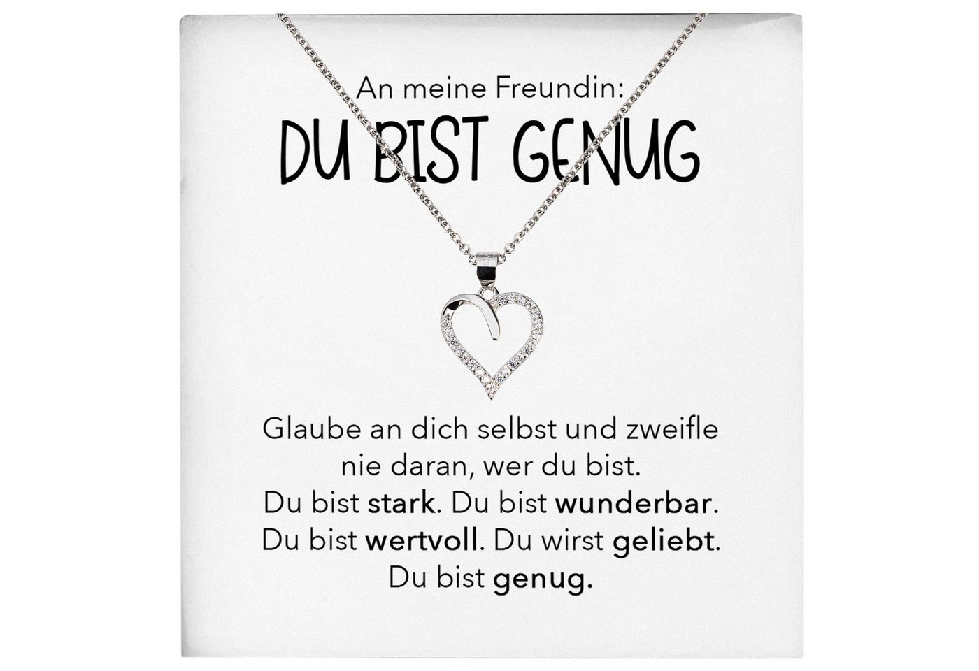 22Feels Schmuckset Ich Liebe Dich Geschenk Freundin Valentinstag Frauen Halskette Collier (inkl. Geschenktasche, Karte, Poliertuch, Beutel), Echt-Silber 925/000, Karte Made In Germany von 22Feels