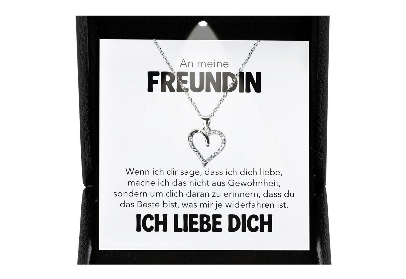 22Feels Schmuckset Jahrestag Geschenk Freundin Ich Liebe Dich Valentinstag Geburtstag (inkl. Geschenktasche, Karte, Poliertuch, Beutel), Premium Licht Etui, Silber 925/000, Karte Made In Germany von 22Feels