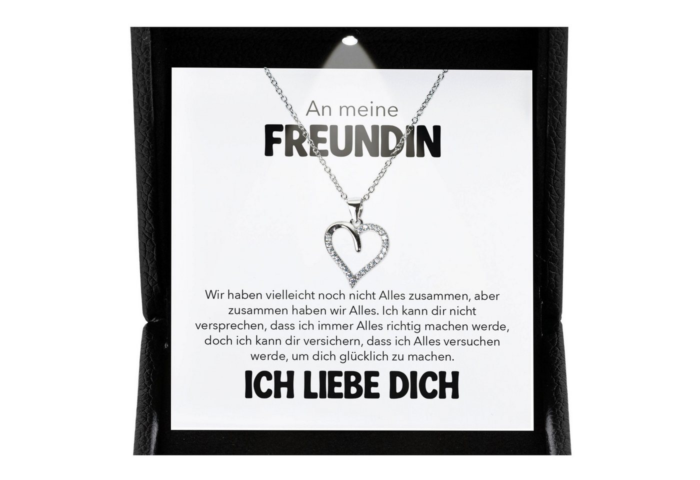 22Feels Schmuckset Jahrestag Geschenk Freundin Ich Liebe Dich Valentinstag Geburtstag (inkl. Geschenktasche, Karte, Poliertuch, Beutel), Premium Licht Etui, Silber 925/000, Karte Made In Germany von 22Feels