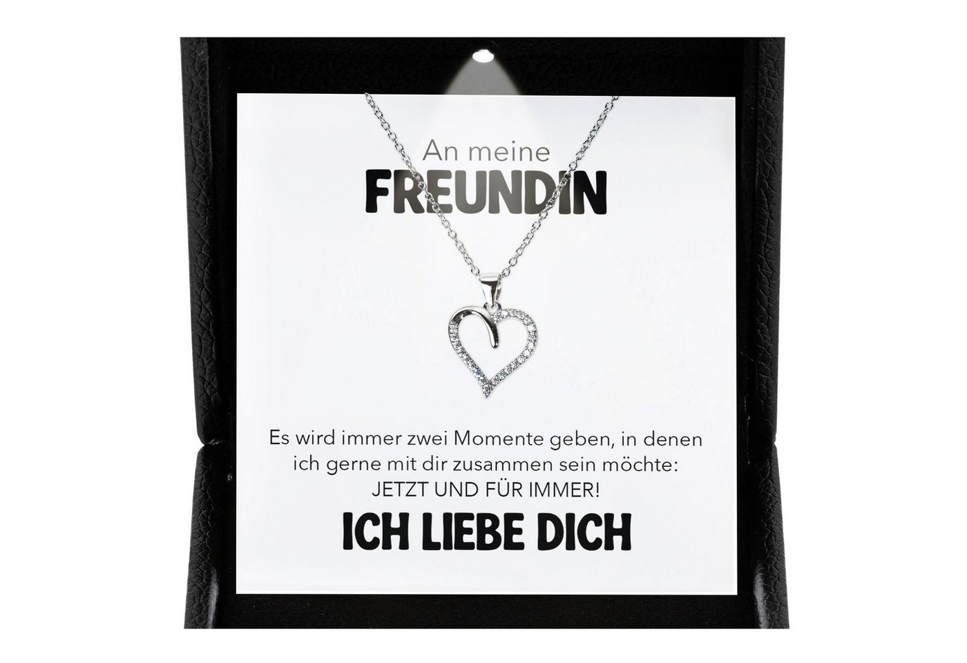 22Feels Schmuckset Jahrestag Geschenk Freundin Ich Liebe Dich Valentinstag Geburtstag (inkl. Geschenktasche, Karte, Poliertuch, Beutel), Premium Licht Etui, Silber 925/000, Karte Made In Germany von 22Feels