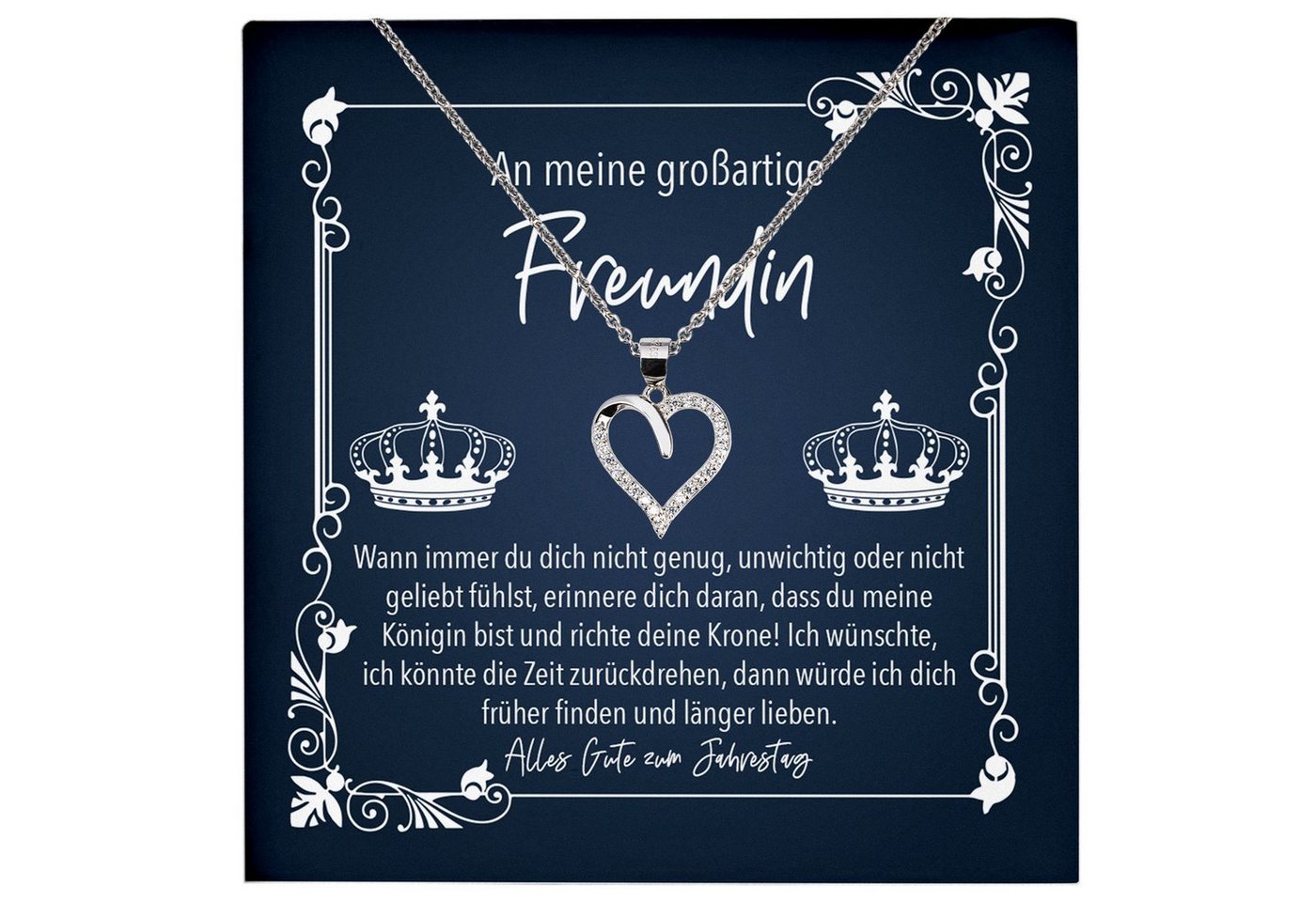 22Feels Schmuckset Jahrestag Geschenk Freundin Schmuck Valentinstag Halskette Geburtstag, Echt-Silber 925/000, Karte Made In Germany von 22Feels