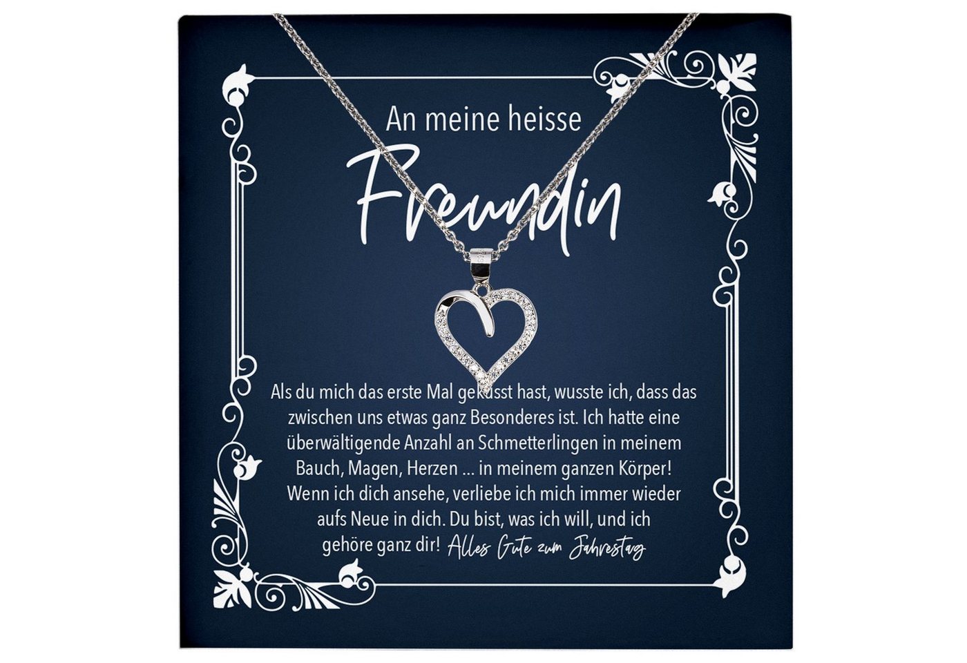 22Feels Schmuckset Jahrestag Geschenk Freundin Schmuck Valentinstag Halskette Geburtstag, Echt-Silber 925/000, Karte Made In Germany von 22Feels