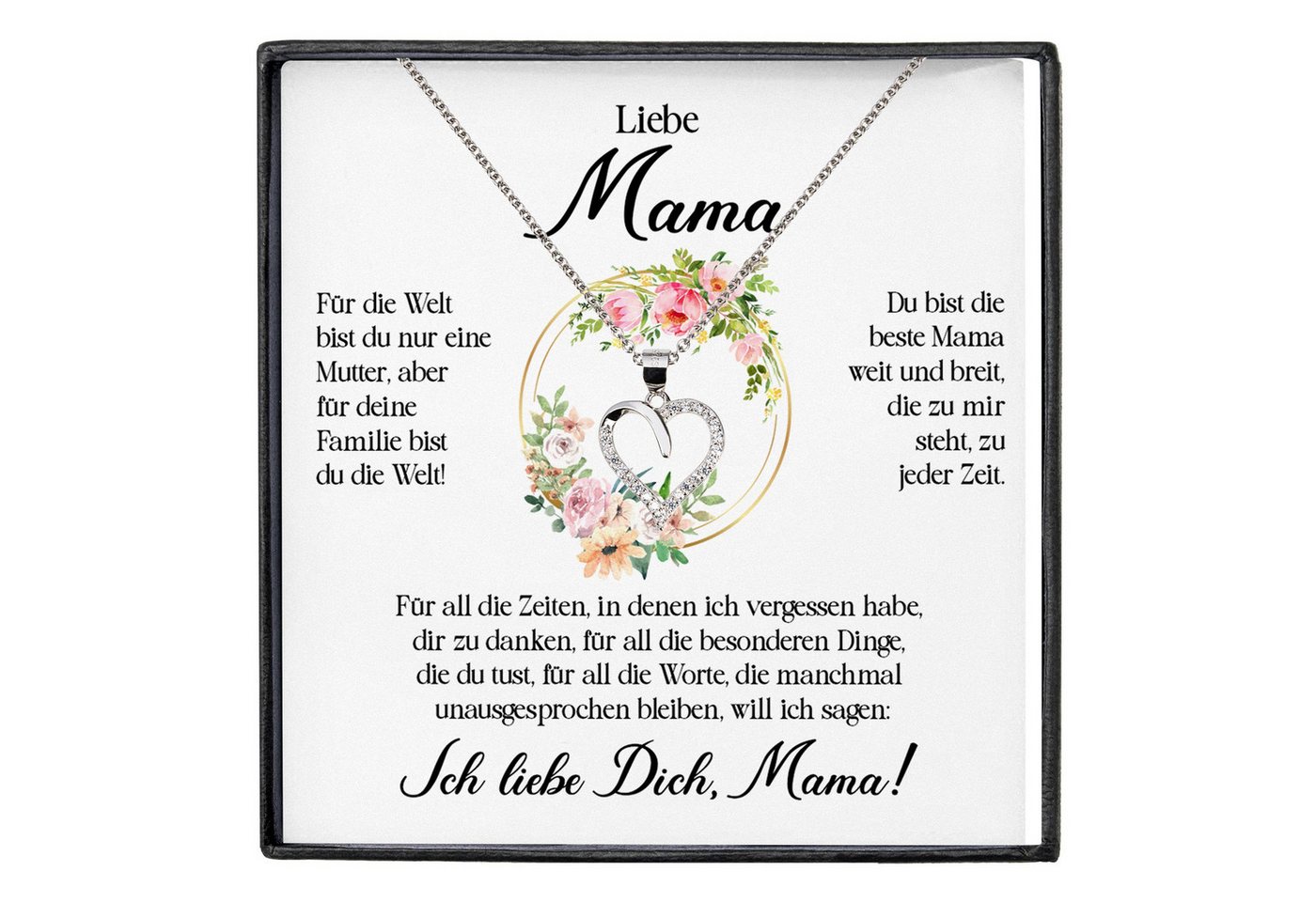 22Feels Schmuckset Liebe Mama Geschenk Kette Muttertag Frauen Schmuck Geburtstag Damen (inkl. Geschenktasche, Karte, Poliertuch, Beutel), Echt-Silber 925/000, Karte Made In Germany von 22Feels